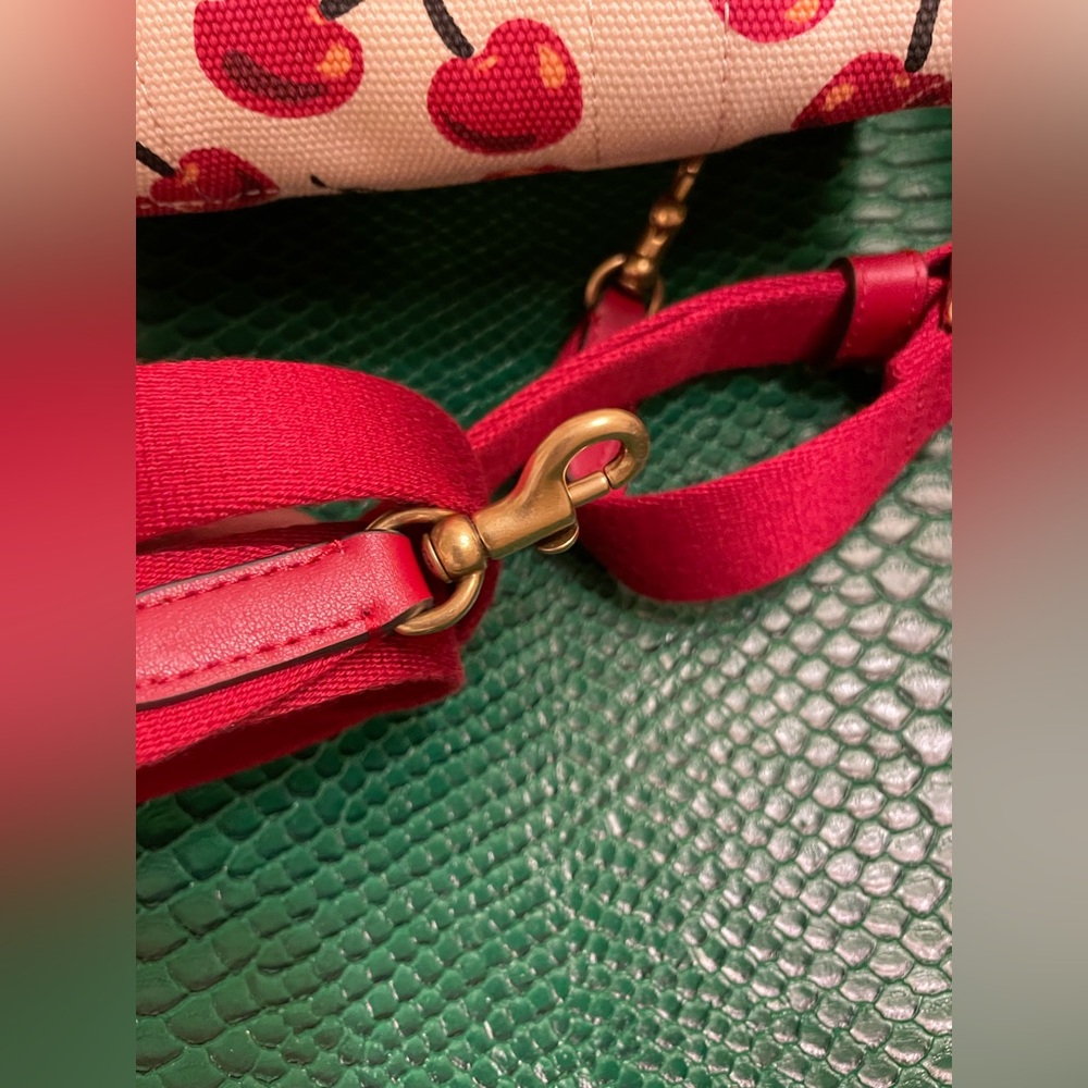 Coach Cargo Cherry Print Canvas Tote Bag NWT - Picture 8 of 13